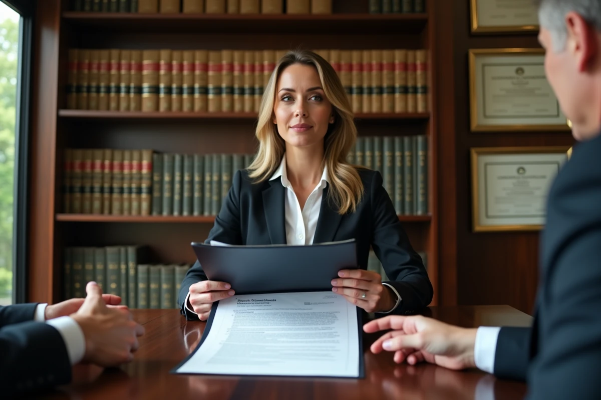 Avocate en discussion avec un client dans un bureau professionnel
