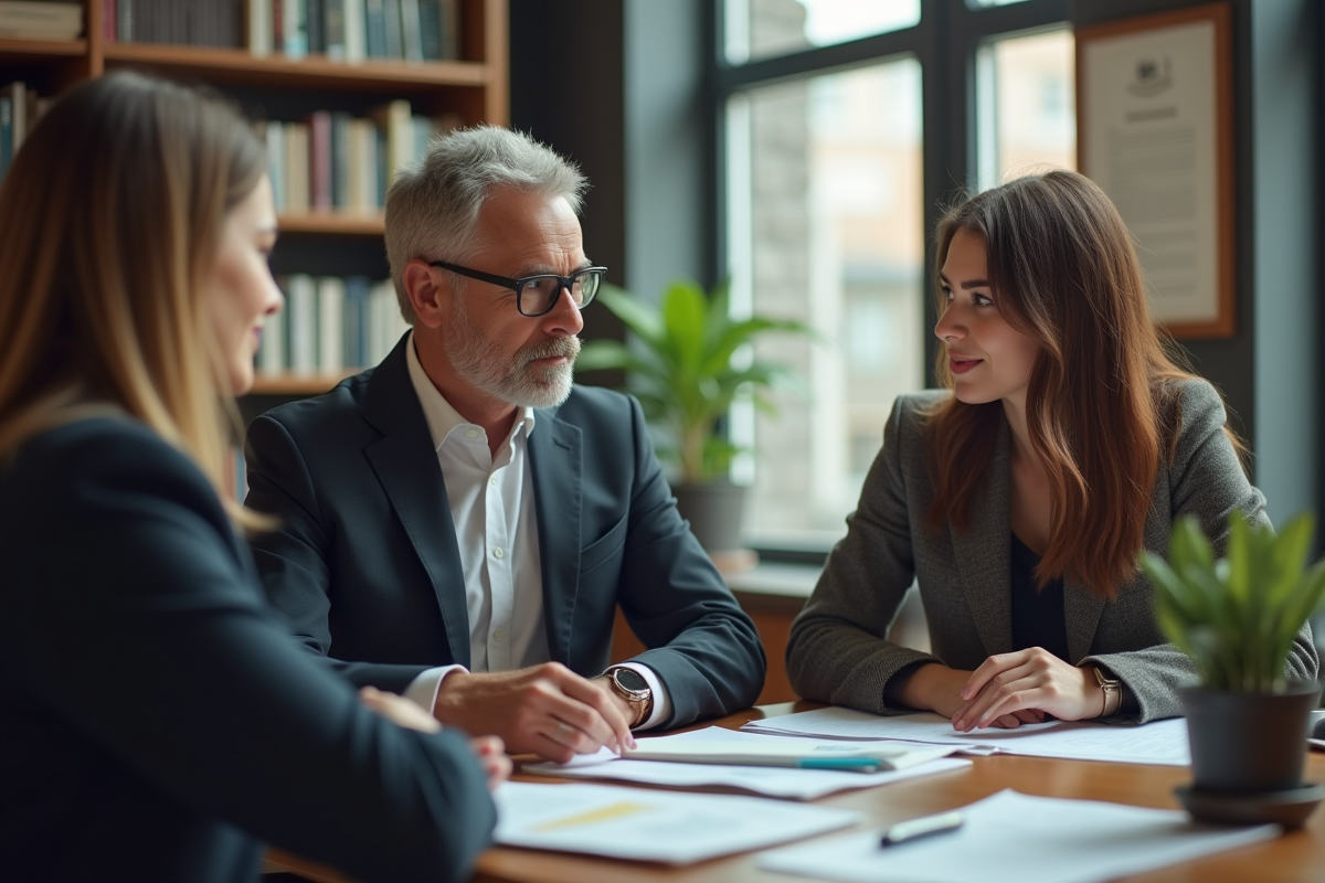 Conseiller financier présentant des options de prêt immobilier