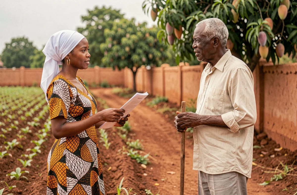 Négociation d'un projet agricole sur un terrain à vendre en zone rurale au Sénégal